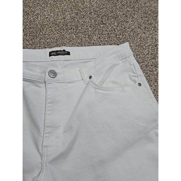 Lee Relaxed Fit Staight Leg Mid Rise White Jeans Womens 14 Short - Picture 5 of 10
